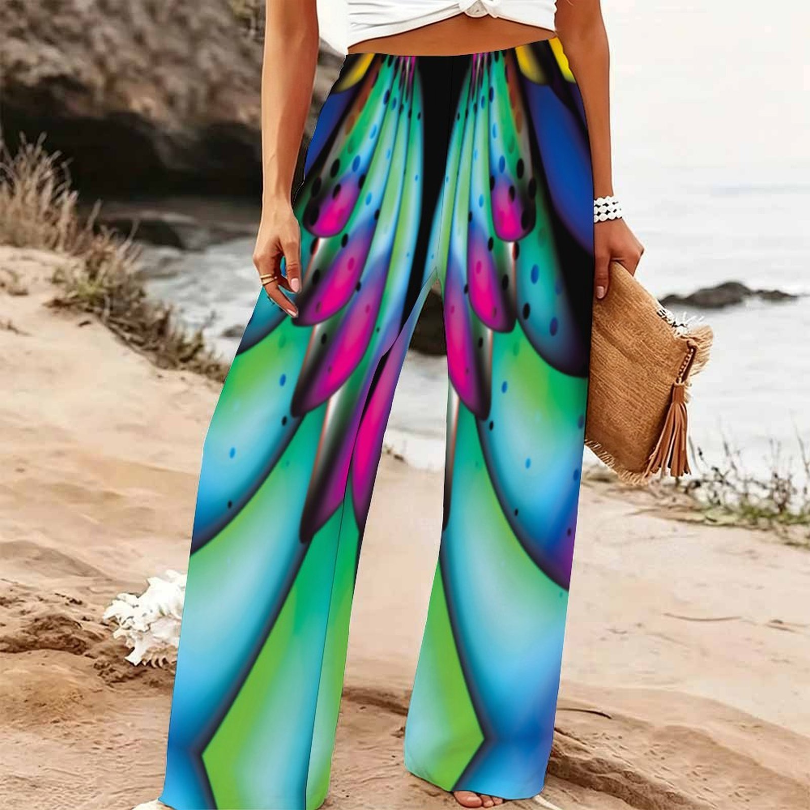 Palazzo Pant Wide - Women's Summer Beach Wide Leg Trousers