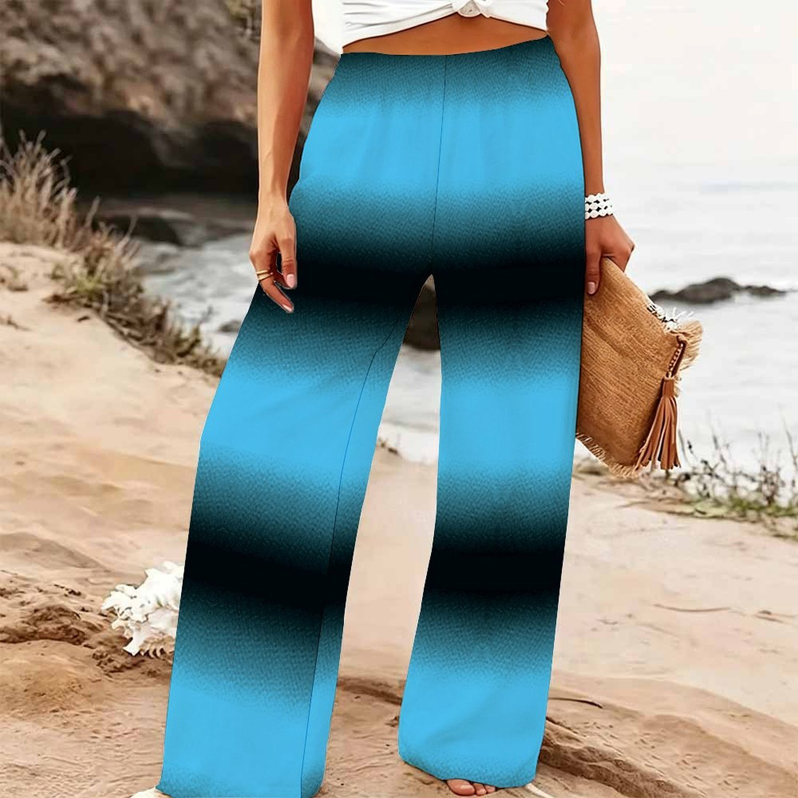 Palazzo Pant Wide - Women's Summer Beach Wide Leg Trousers