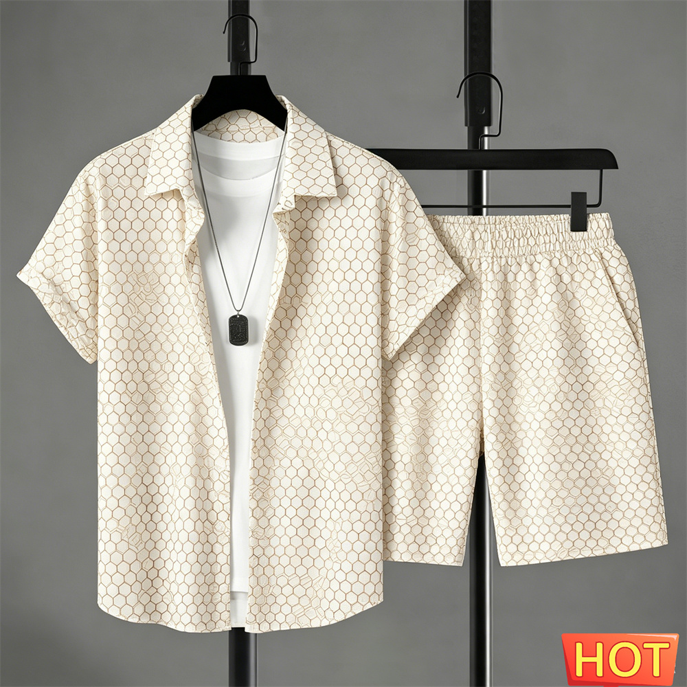 Summer Clothing Vacation - Summer Outfits Man Shirt Set Gradient