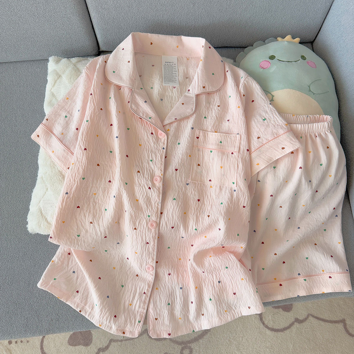 Summer Clothing For Petite Women - Women'S Printed Polka Dot Cotton Pajamas