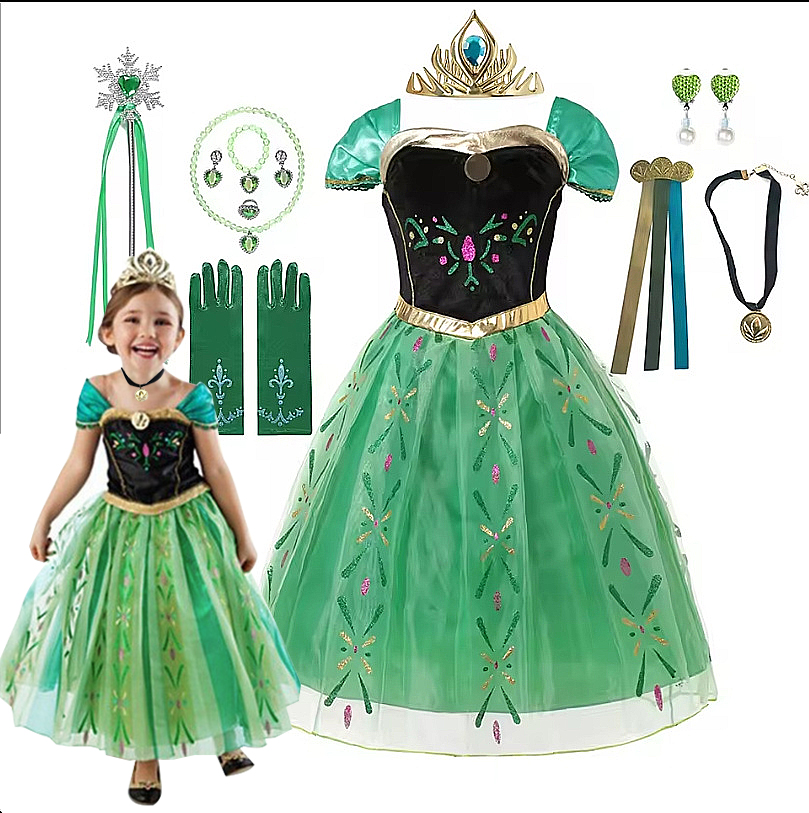 Anna Costume For Kids Girl Fan - đánh giá và giá Summer Kids Clothing