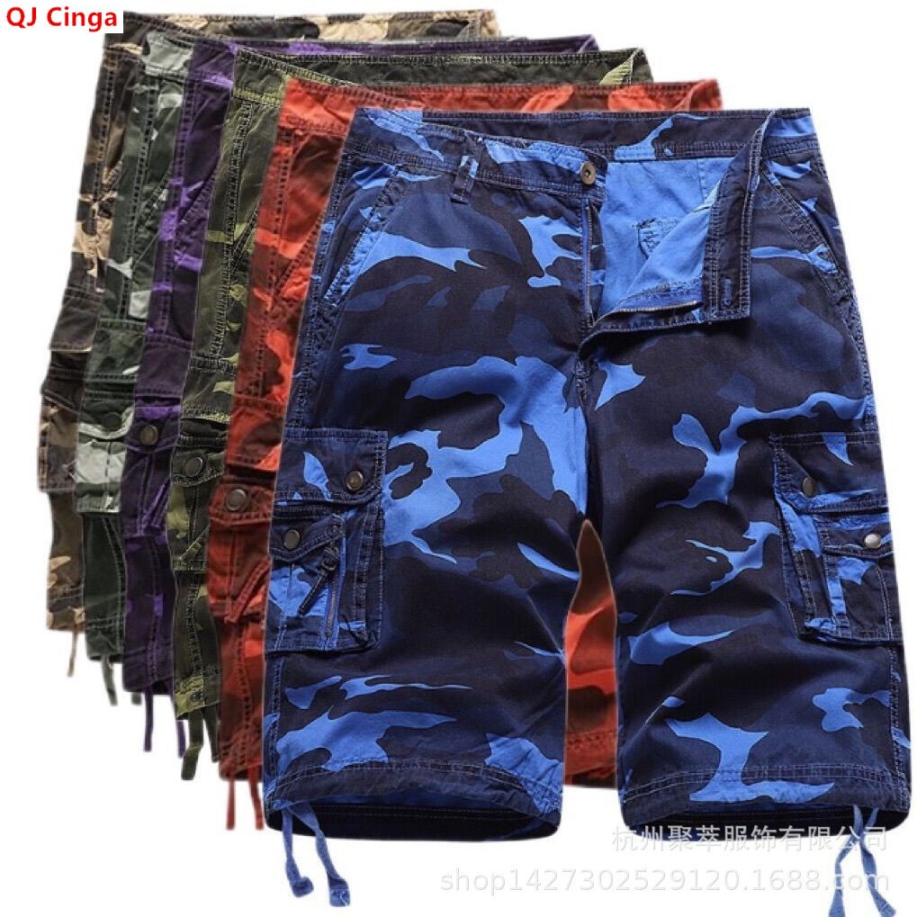 Men's Blue Camouflage Knee-len - đánh giá và giá Summer Clothing Work