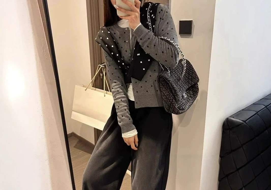 Gray Polka Dot Knitted Cardiga - đánh giá và giá Crew Clothing Summer Jacket