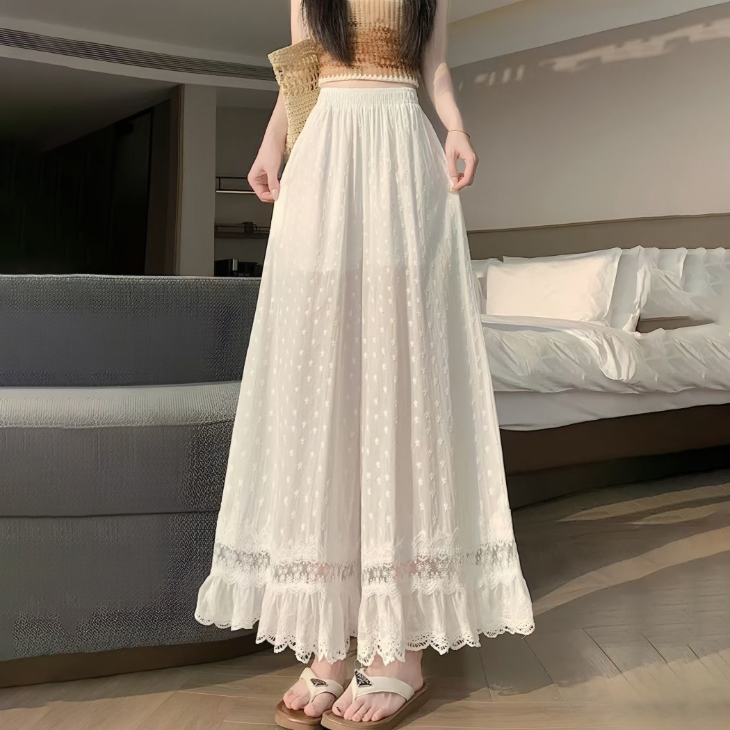 Women White Elastic High Waist - đánh giá và giá Palazzo Pant Wide