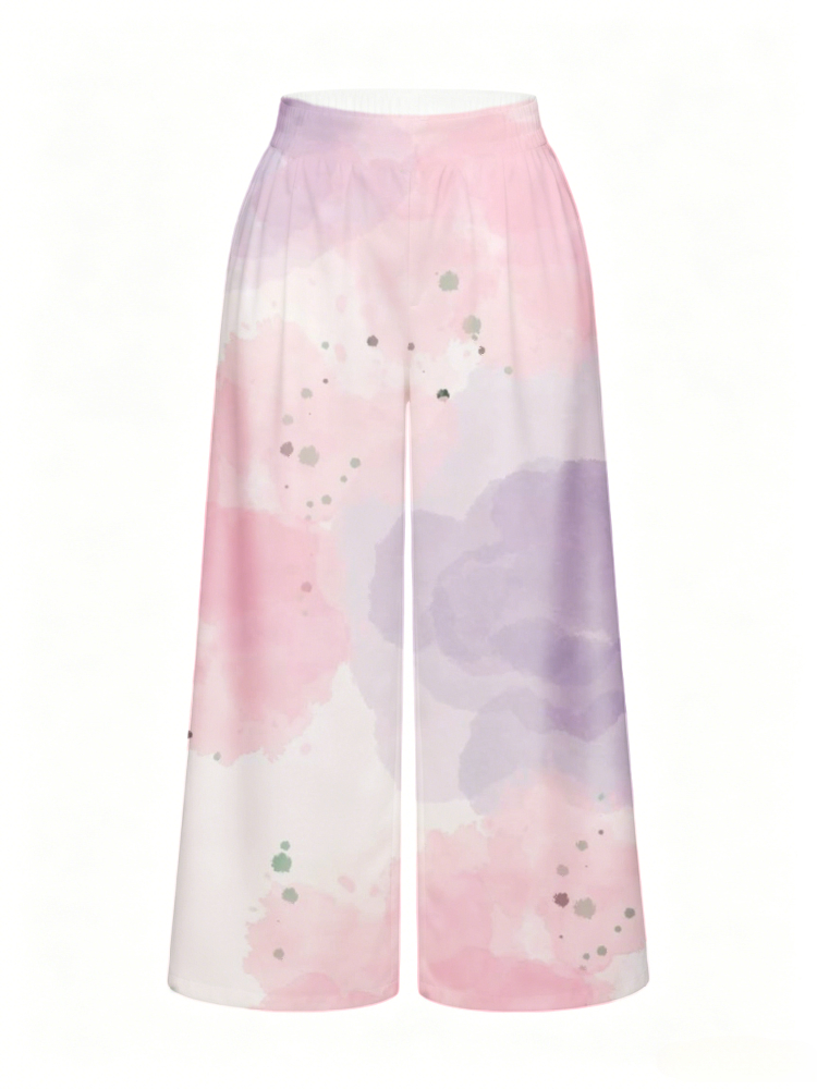 Women Gradient Ink Splash Prin - đánh giá và giá Palazzo Pant Wide