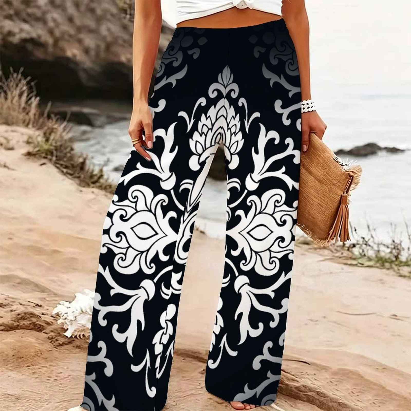 Women's Summer Beach Wide Leg  - đánh giá và giá Palazzo Pant Wide