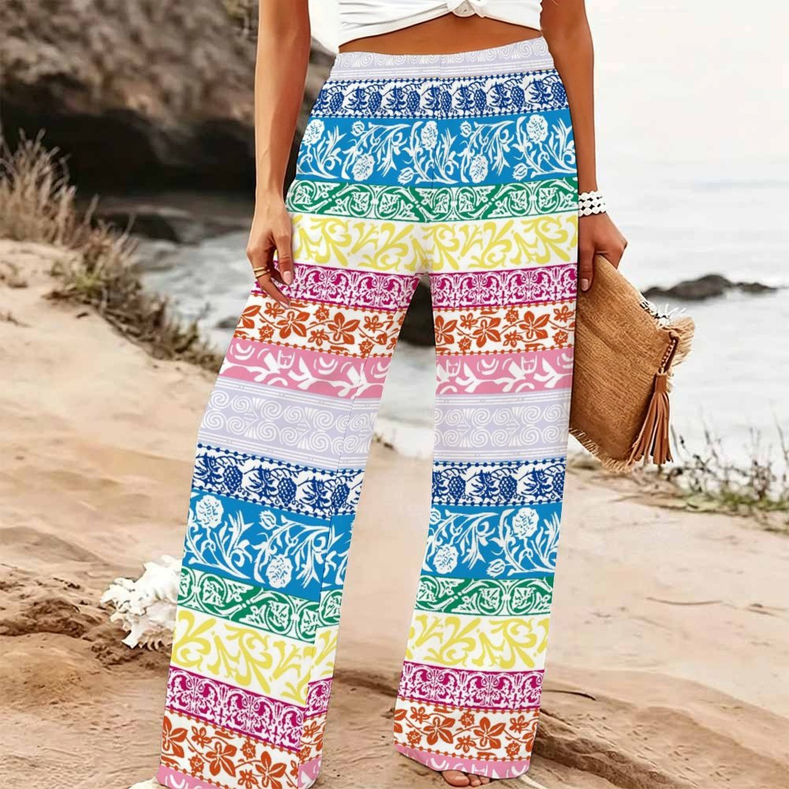 Women's Summer Beach Wide Leg  - đánh giá và giá Palazzo Pant Wide