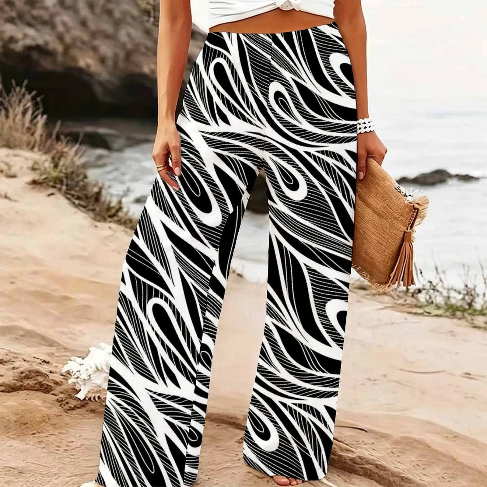 Women's Summer Beach Wide Leg  - đánh giá và giá Palazzo Pant Wide