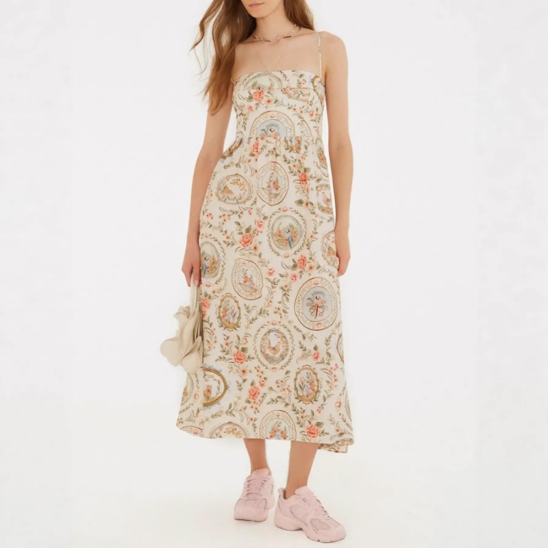 Women's Vintage Floral Print S - đánh giá và giá Sundress Midi Floral
