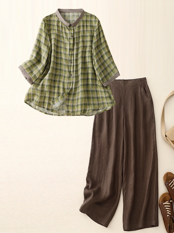 Cotton Linen Set Summer Slim F - đánh giá và giá Summer Clothing Over 60