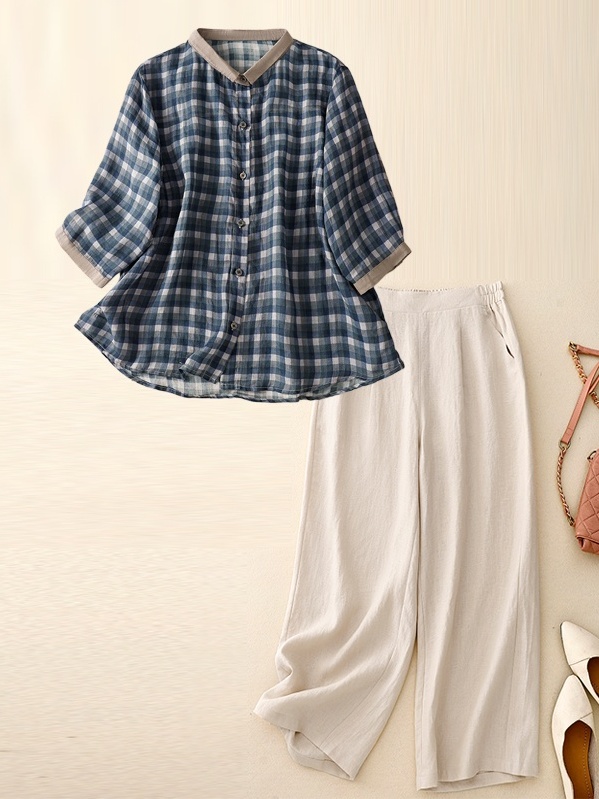 Cotton Linen Set Summer Slim F - đánh giá và giá Summer Clothing Over 60