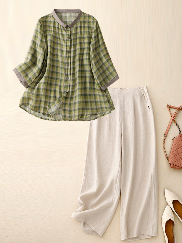 Cotton Linen Set Summer Slim F - đánh giá và giá Summer Clothing Over 60