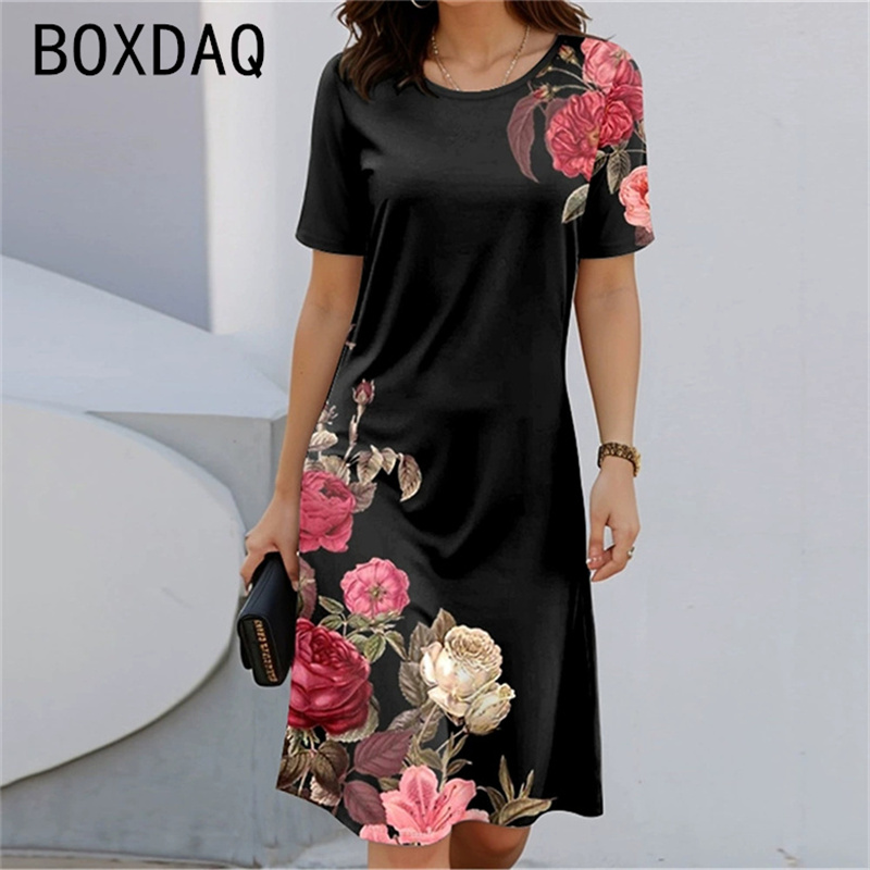 Bohemian Style Short Sleeve Ro - đánh giá và giá Sundress Midi Floral