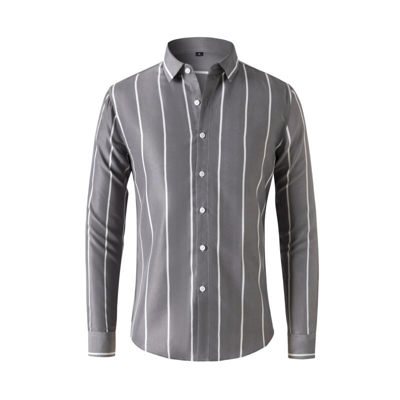 Men's Striped Dress Shirt Long - đánh giá và giá Summer Clothing Long Sleeve