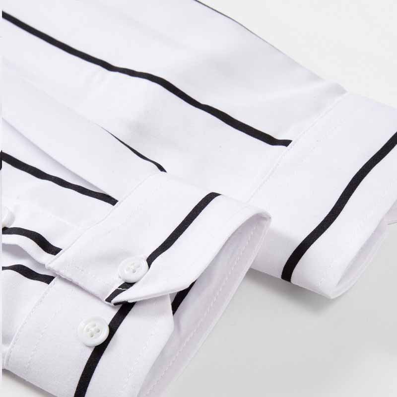 Men's Striped Dress Shirt Long - đánh giá và giá Summer Clothing Long Sleeve