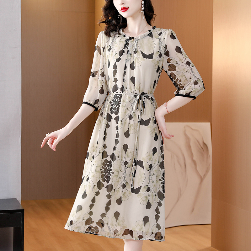 Summer Floral White Silk Beach - đánh giá và giá Sundress Midi Floral