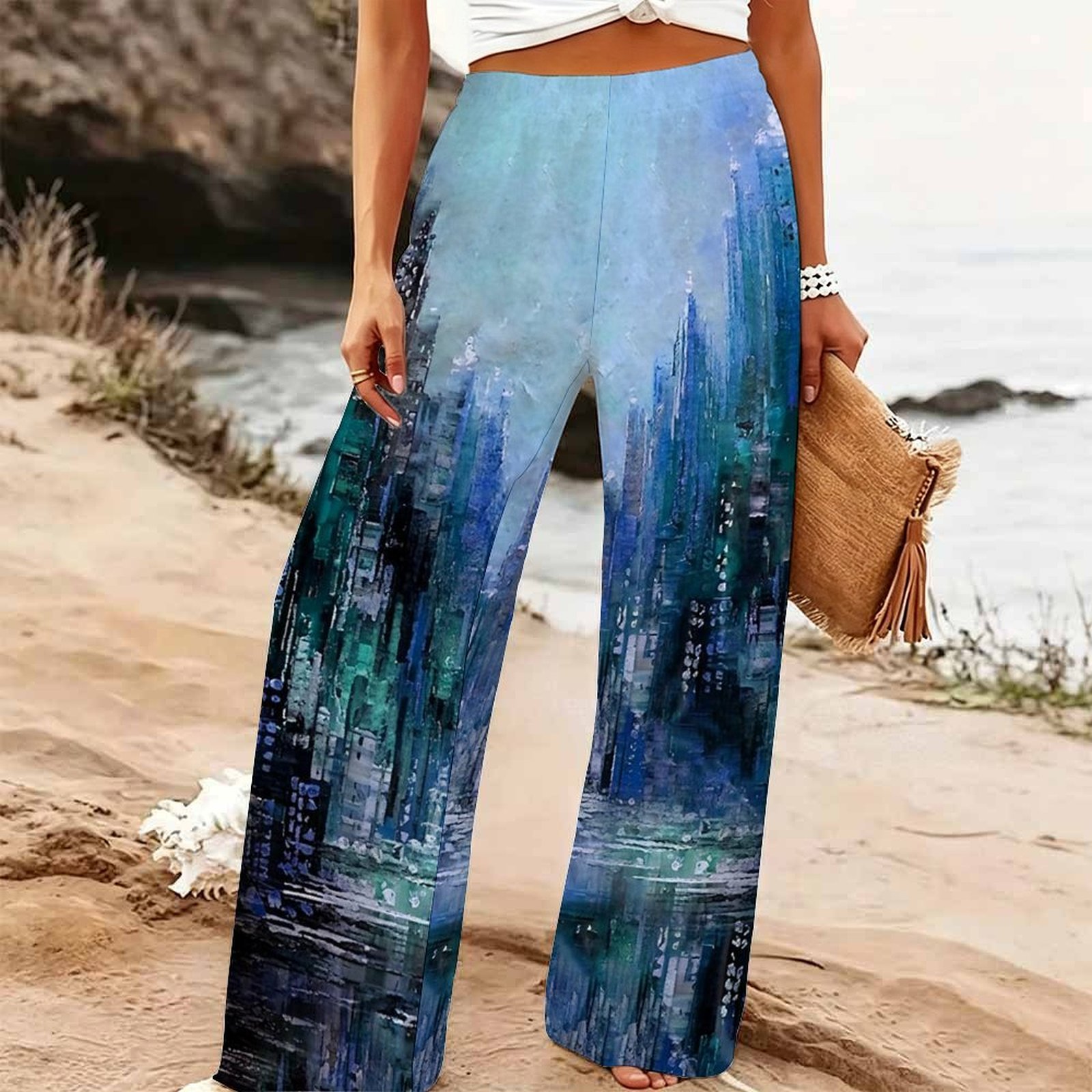 Women's Summer Beach Wide Leg  - đánh giá và giá Palazzo Pant Wide