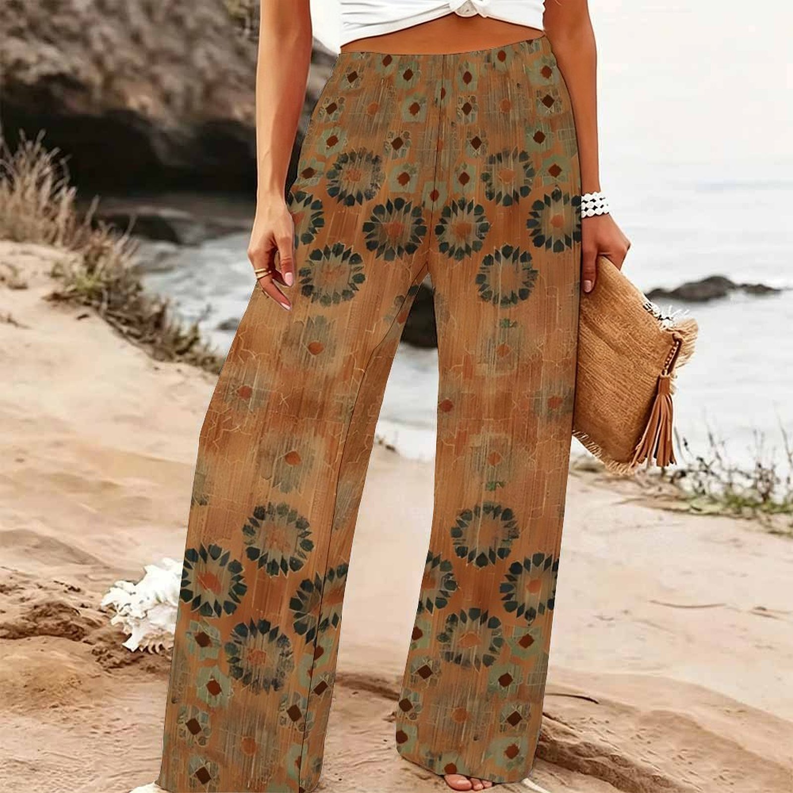 Women's Summer Beach Wide Leg  - đánh giá và giá Palazzo Pant Wide