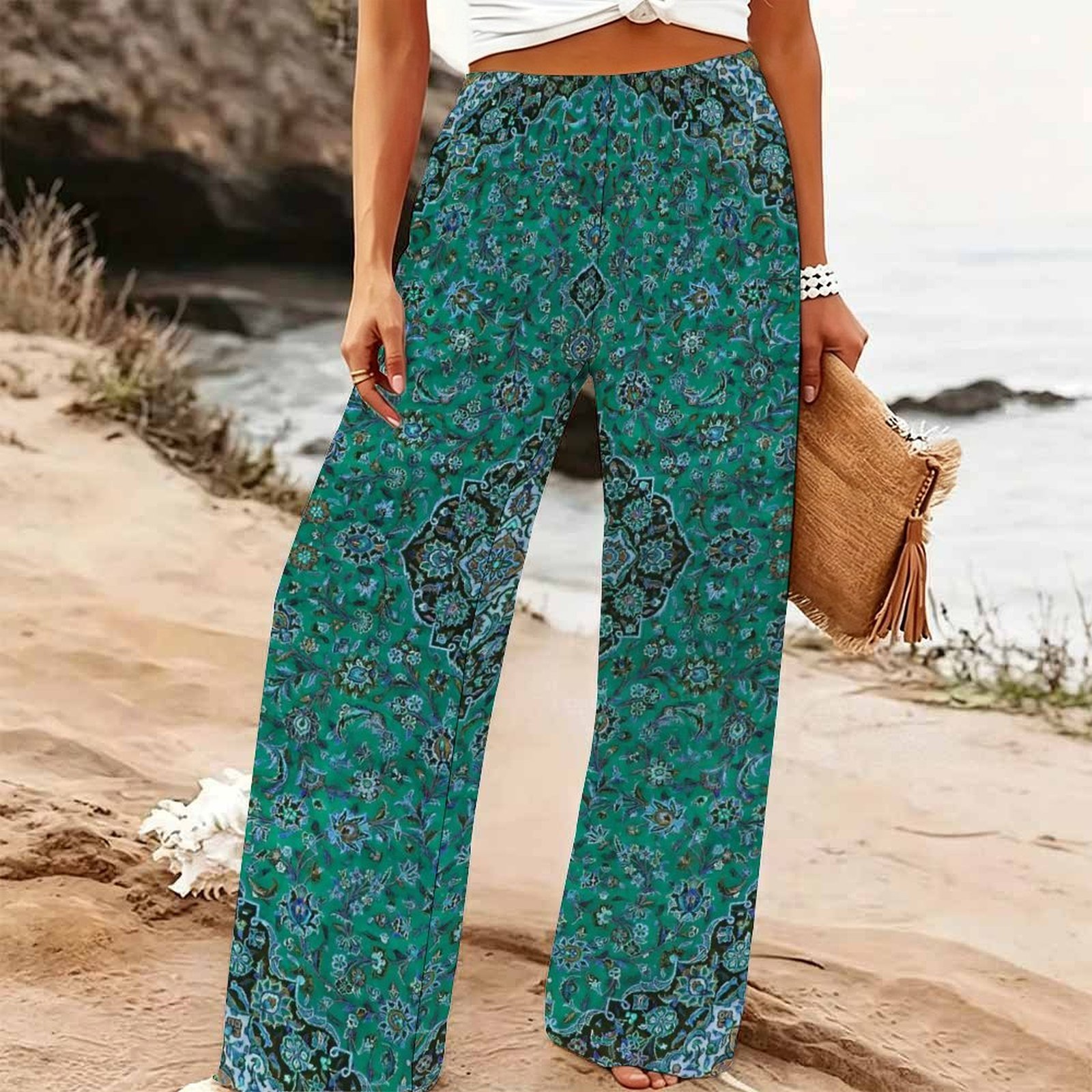Women's Summer Beach Wide Leg  - đánh giá và giá Palazzo Pant Wide