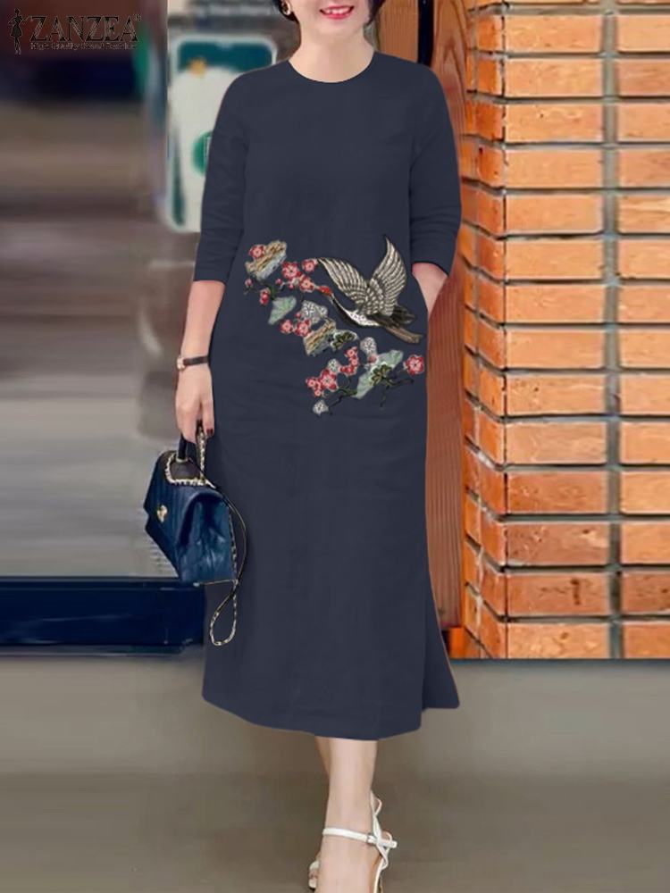 ZANZEA Women Vintage Embroider - đánh giá và giá Sundress Midi Floral