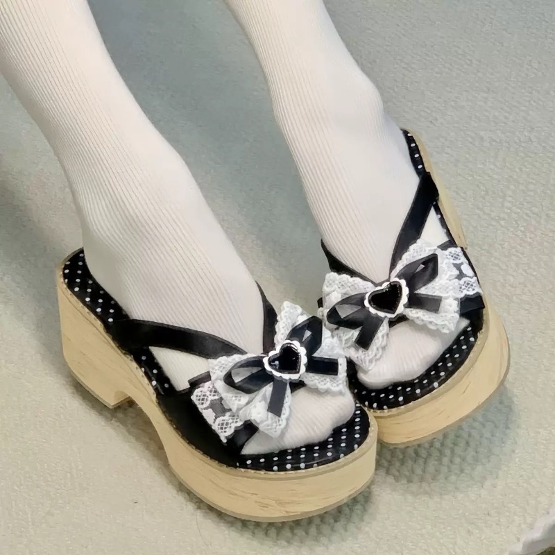 Sweet Bow Wood Grain Thick Bot - đánh giá và giá Summer Clothing Accessories