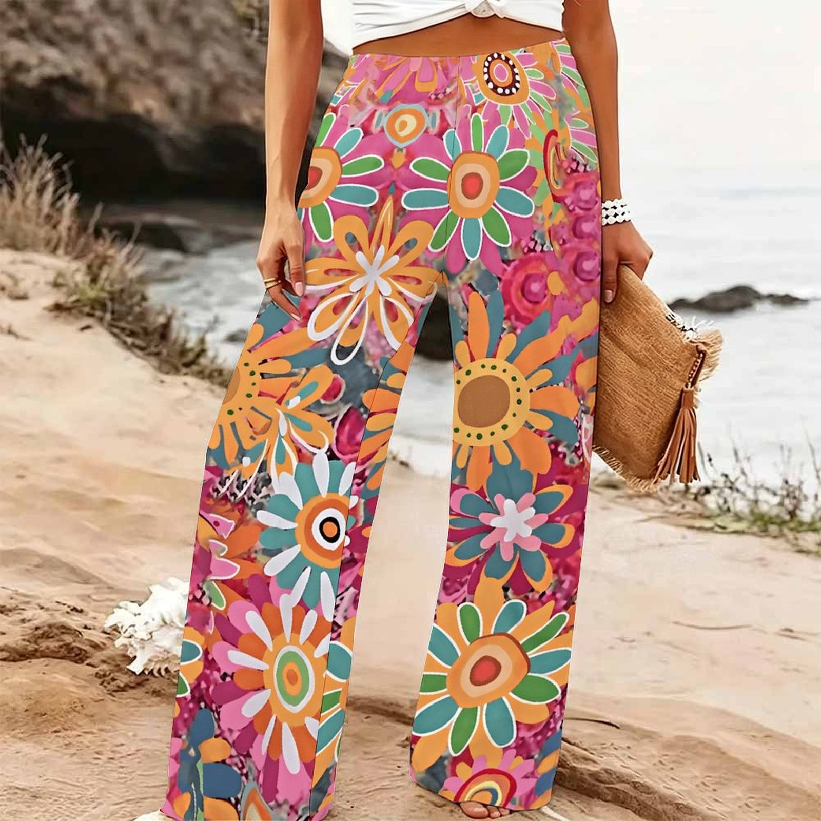 Women's Summer Beach Wide Leg  - đánh giá và giá Palazzo Pant Wide