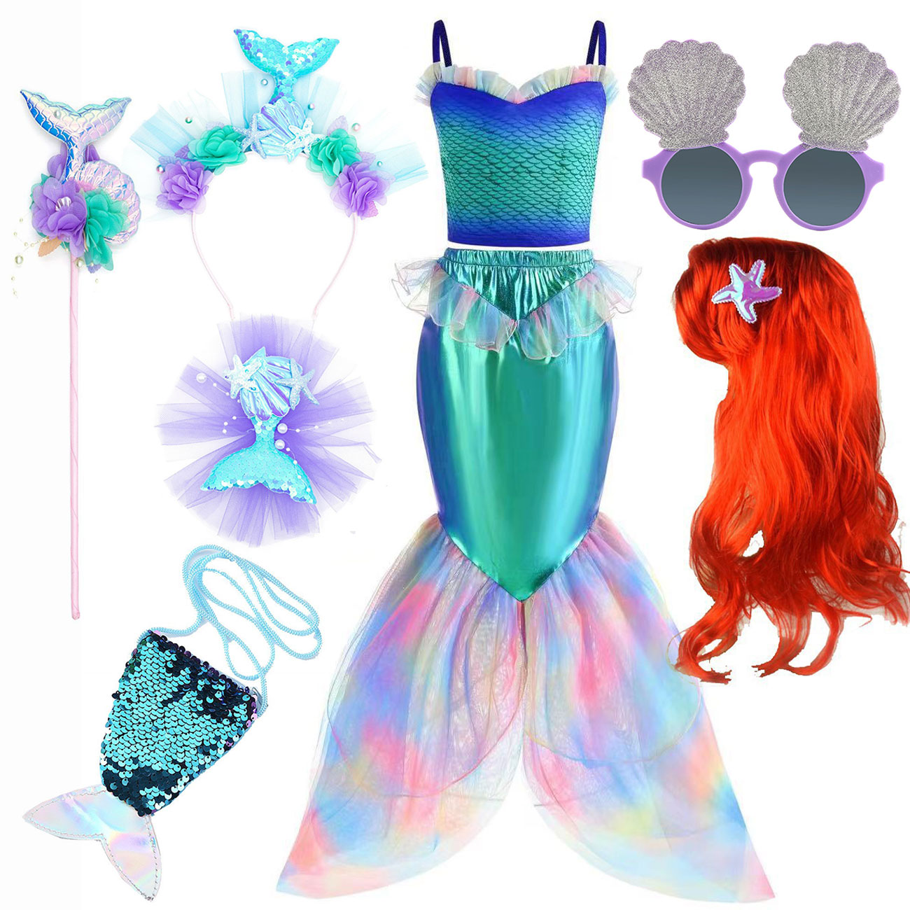 Disney Mermaid Dress Up Costum - đánh giá và giá Summer Kids Clothing