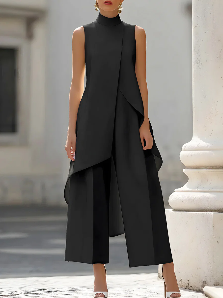 Sleeveless High Neck Asymmetri - đánh giá và giá Palazzo Pant Wide