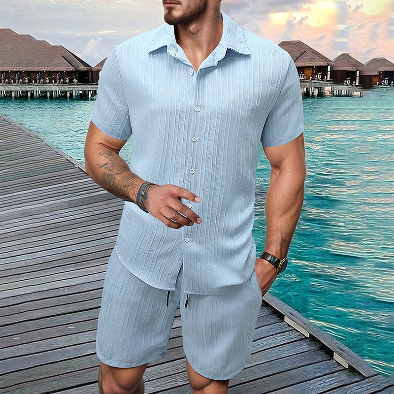 2026 New Men Vertical Wrinkle  - đánh giá và giá Summer Clothing Beach