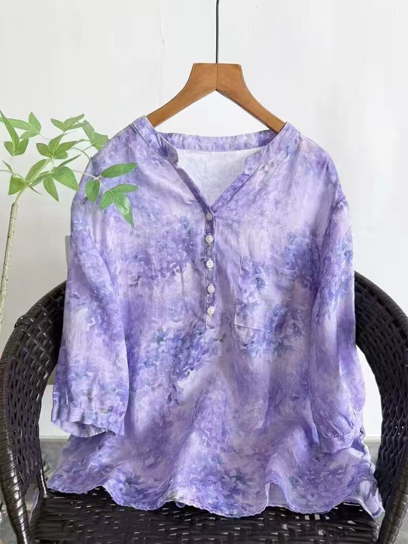 100% Ramie shirts for women su - đánh giá và giá Japan Summer Clothing Women