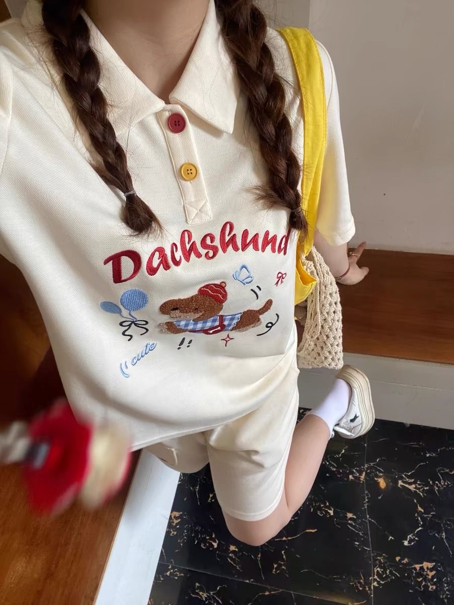 Kawaii Embroidery Dog Japan St - đánh giá và giá Japan Summer Clothing Women