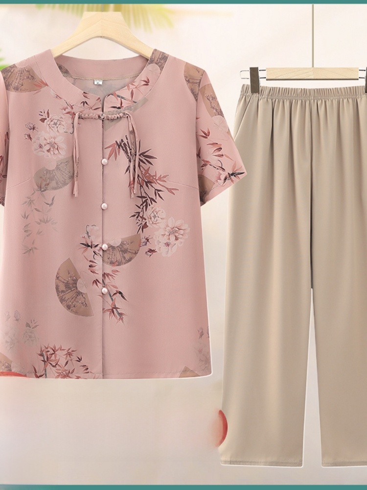 Fashionable Short Sleeve Two-P - đánh giá và giá Summer Clothing Over 60