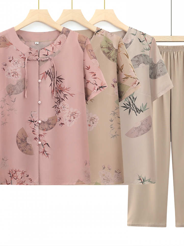 Fashionable Short Sleeve Two-P - đánh giá và giá Summer Clothing Over 60